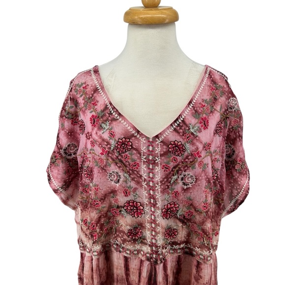 NWT Sundance Gemi Embroidered Tie Dye Print Boho Dress Size XL NEW - Picture 3 of 13